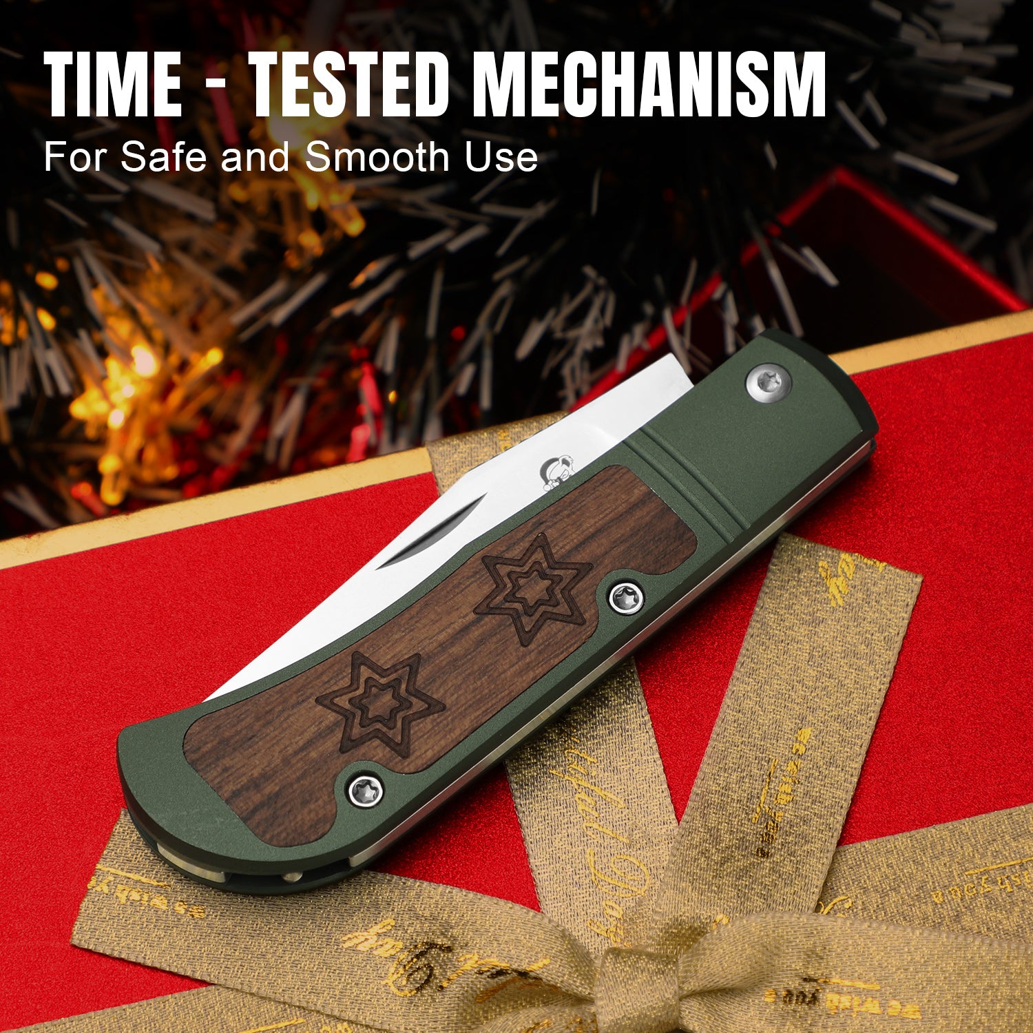 Christmas | Trestle | S45VN | Aluminum & Mkuruti Wood | KizerB™ 3761MC1 | Limited
