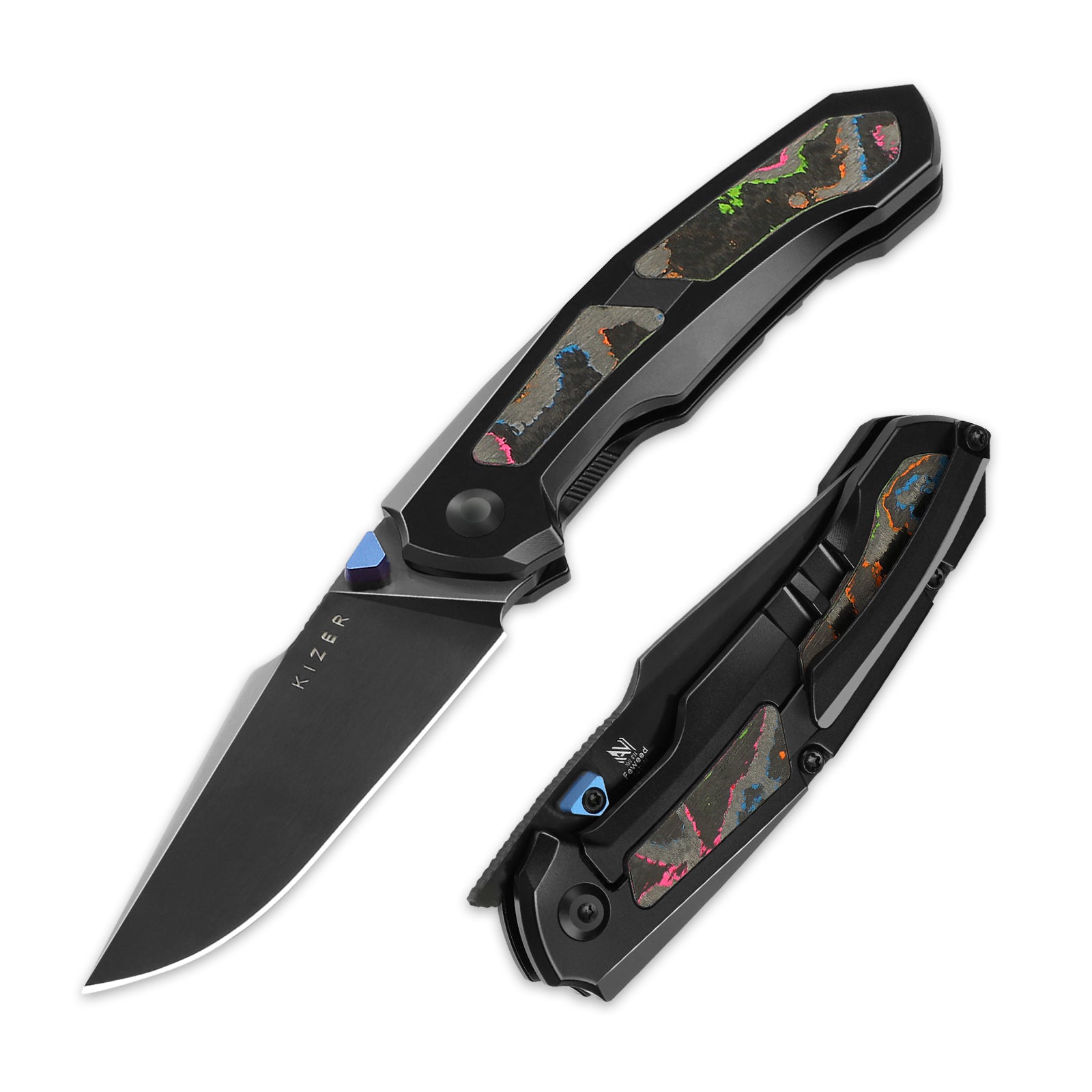 Feweed | S45VN | Titanium（Camo Carbon 80s）| KizerB™ 3694A3