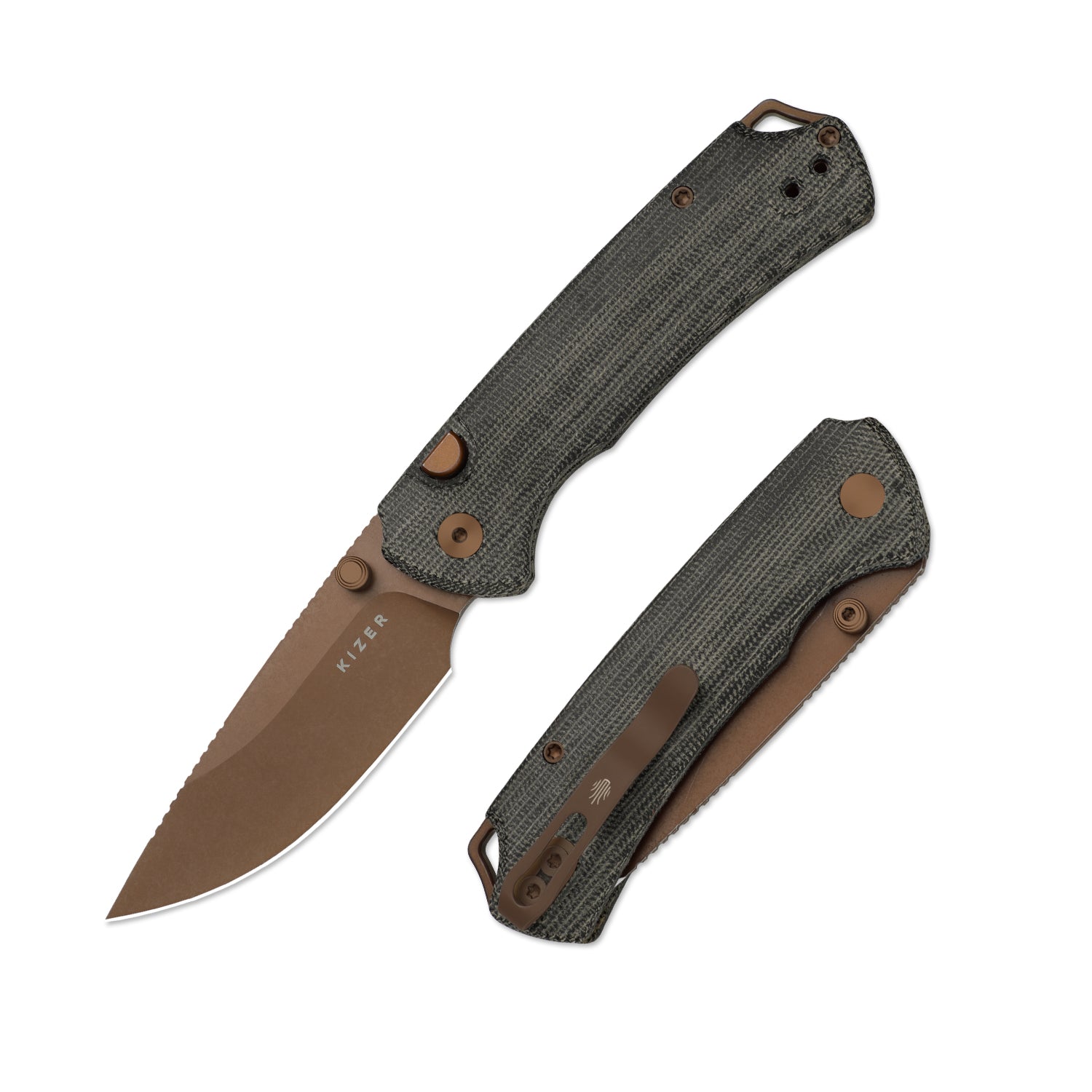 T1 BD | Button Liner Lock™ | Sunset Metal PVD | Nitro-V | Norplex UltreX Micarta | KizerV™ 3490.2BA2
