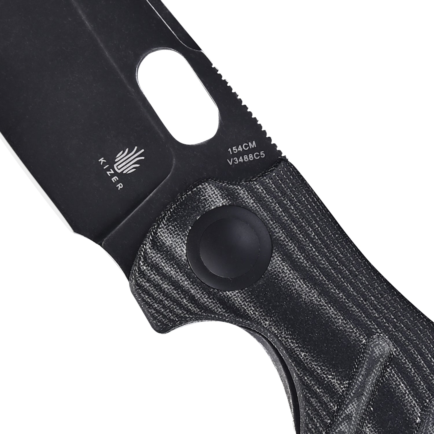 Kizer Mini Sheepdog C01c Micarta Black V3488C5 (2.63" Stonewashed)